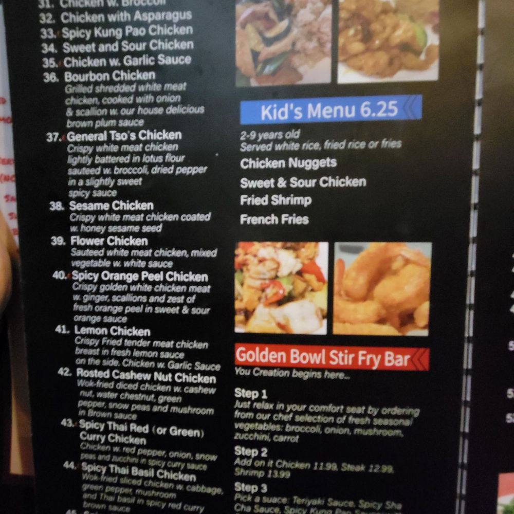 Golden Bowl - Menu - Chinese Near Me - Spring, Texas