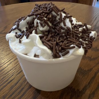 The Sweet Spot - Weekend special- chocolate cream pie ice cream with Reese's peanut butter cups, whipped cream and chocolate sprinkles - Ice Cream & Frozen Yogurt Near Me - Hancock, New York The Sweet Spot - Weekend special- chocolate cream pie ice cream with Reese's peanut butter cups, whipped cream and chocolate sprinkles - Ice Cream & Frozen Yogurt Near Me - Hancock, New York