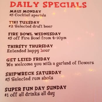 Tiki Haven - Daily Specials - Tiki Bars Near Me - San Francisco, California Tiki Haven - Daily Specials - Tiki Bars Near Me - San Francisco, California