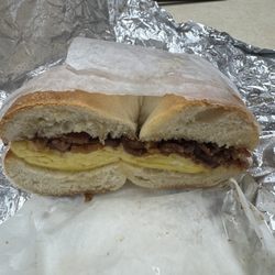 Sam's Bagels & Deli - Bacon agh and cheese on a plain bagel
