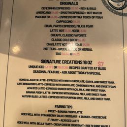 drink menu