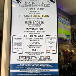 Beer menu 5/29/23