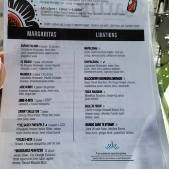 Barrio - Drink menu - Bars Near Me - Cleveland, Ohio