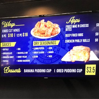 Scratch Fried Chicken - Menu board 4/4 - Chicken Wings Near Me - Greensboro, North Carolina
