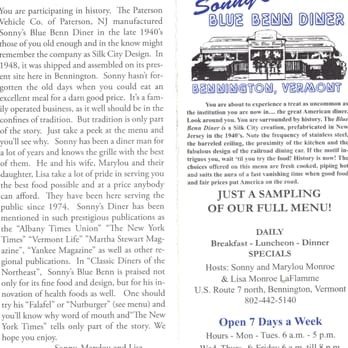 Blue Benn Diner - Diners Near Me - Bennington, Vermont Blue Benn Diner - Diners Near Me - Bennington, Vermont