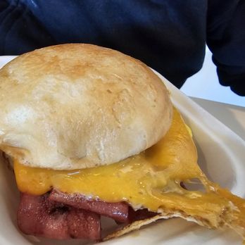 Effin Egg - Turkey bacon breakfast sandwich on gluten-free bun - Waffles Near Me - Las Vegas, Nevada