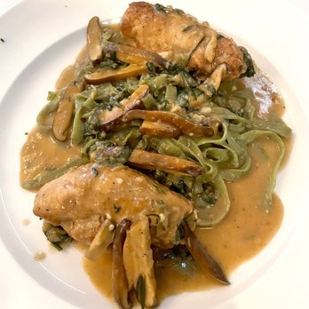 La Cambusa - Veal rollatini with with spinach linguini and mushrooms in white wine sauce special - Italian Near Me - Wyckoff, New Jersey