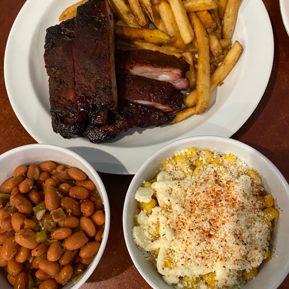 Red House BBQ - Ribs, fries, beans & elote bowl . Everything was fabulous. - Barbeque Near Me - Tehachapi, California Red House BBQ - Ribs, fries, beans & elote bowl . Everything was fabulous. - Barbeque Near Me - Tehachapi, California