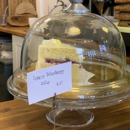 a slice of lemon blueberry cake a slice of lemon blueberry cake