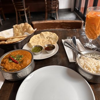 Atithi Indian Cuisine - Chicken curry, Garlic nan, basmati rice, lentils waffle, mango lassi - Indian Near Me - Brooklyn, New York