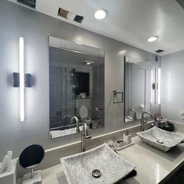 After bathroom sconces installed