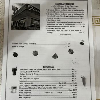 2400 Diner - Breakfast menu - Diners Near Me - Fredericksburg, Virginia