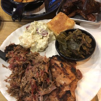 Kloby's Smokehouse - Smokehouse combo, boneless chicken thigh, pulled pork, collard greens, potato salad - Barbeque Near Me - Laurel, Maryland Kloby's Smokehouse - Smokehouse combo, boneless chicken thigh, pulled pork, collard greens, potato salad - Barbeque Near Me - Laurel, Maryland