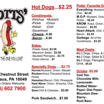 Pott's Hot Dogs - Hot Dogs Near Me - Emmaus, Pennsylvania Pott's Hot Dogs - Hot Dogs Near Me - Emmaus, Pennsylvania
