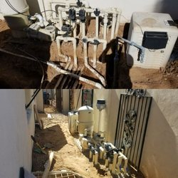 Universal Pool Service - Before and after of an equipment relocation we just performed. This equipment was relocated 45 feet away to the side of the clients house.