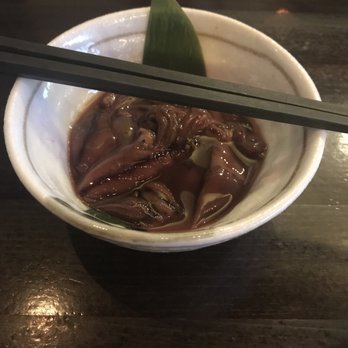 Kinjiro - Soy sauce fermented flying  squid.  Genius.  With sake. Acquired taste. - Izakaya Near Me - Los Angeles, California