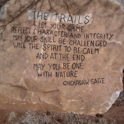 Chickasaw Point Golf Course - Stone with quote at the 1st hole