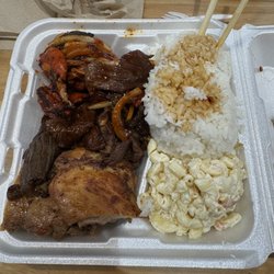 LoLo Hawaiian BBQ - Orem - Island Fire Chicken Teriyaki Beef Teriyaki Chicken Steamed Rice Macaroni Salad