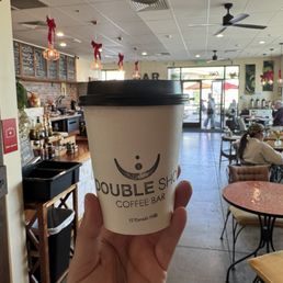 Enjoying a new drink I haven't tried before! I think it's a Dubai chocolate mocha? It was delicious!