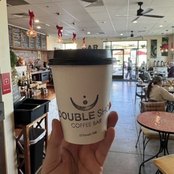 Double Shot Coffee Bar - Enjoying a new drink I haven't tried before! I think it's a Dubai chocolate mocha? It was delicious! - Coffee & Tea Near Me - El Dorado Hills, California