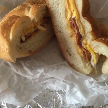 Downtown Bagels - Bacon egg and cheese on a roll - Bagels Near Me - Newburgh, New York