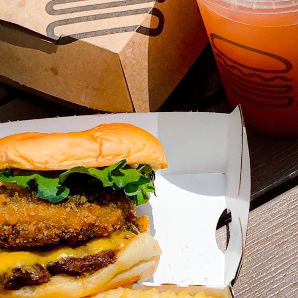Shake Shack Long Beach - Shack Stack w/ Cheese Fries and a Watermelon Mojito - Burgers Near Me - Long Beach, California Shake Shack Long Beach - Shack Stack w/ Cheese Fries and a Watermelon Mojito - Burgers Near Me - Long Beach, California