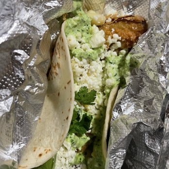 Tangent Eat+Bar - Fried Green Tomato Taco with cilantro cream sauce - amazing! - Bars Near Me - Elon, North Carolina