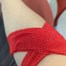 American Red Cross Blood Donation Center - Red Cross on my arm for the American Red Cross. :)