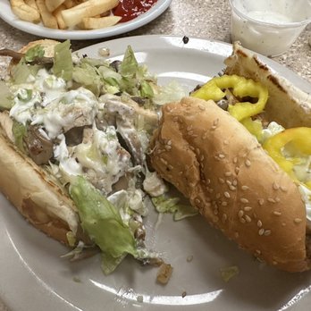 Mark's Midtown Coney Island Restaurant - Chicken Hoagie Added tziki and yellow peppers subbed out gr peppers for mushrooms. Yum! - Diners Near Me - Ann Arbor, Michigan