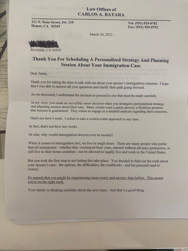 Batara Immigration Law - immigration attorney in Riverside, CA