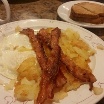 George's Beechwold Diner - #5 Two eggs, choice of meat, home fries & toast (over medium eggs, bacon pictured) - Diners Near Me - Columbus, Ohio