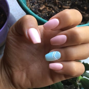 Crystal Nails - Gel Acrylic Nails with Design #92 I think? They had so many colors to choose from. She was so detailed oriented!! - Nail Salons Near Me - Mountain View, California