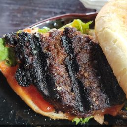 Burger was burnt to a crisp. We waited forty minutes for our food.