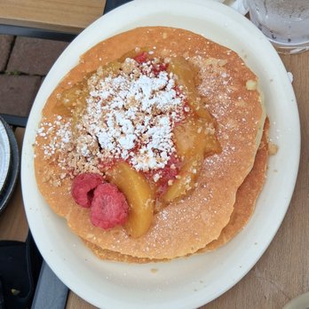 Toast - Peach Cobbler pancakes - Breakfast & Brunch Near Me - Bay Shore, New York Toast - Peach Cobbler pancakes - Breakfast & Brunch Near Me - Bay Shore, New York