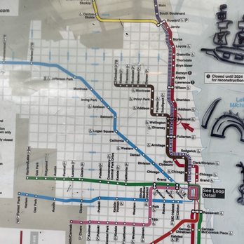 CTA - Belmont [Red, Brown, Purple ] - Heed the warning of the Dewey Lake monster. - Public Transportation Near Me - Chicago, Illinois