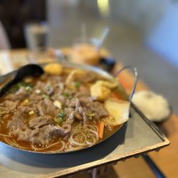 Asia Pot - Sichuan hot pot. My kids kept asking for the noodles from the pot even though they don't eat spicy food.