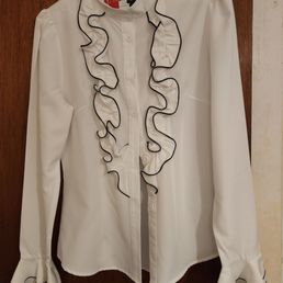 This was the blouse with it mascara stain... The stain was nowhere to be found upon pickup!!! This was the blouse with it mascara stain... The stain was nowhere to be found upon pickup!!!