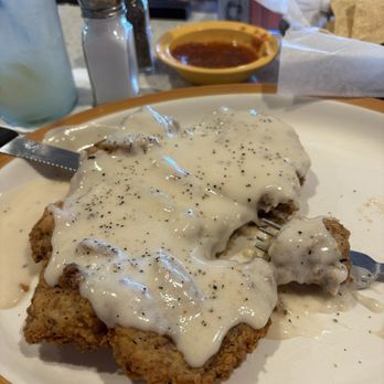Adobe Cafe - Chicken fried steak. I did not have the sides that come with it. This is soooo good. - Tex-Mex Near Me - New Braunfels, Texas