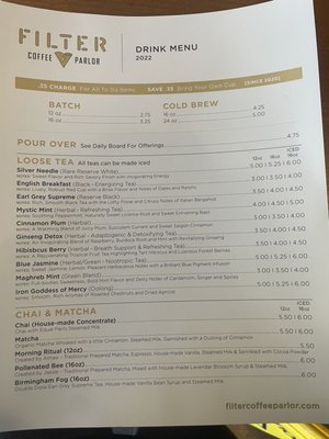 Menu photo 4 Filter - Coffee Parlor Birmingham, AL