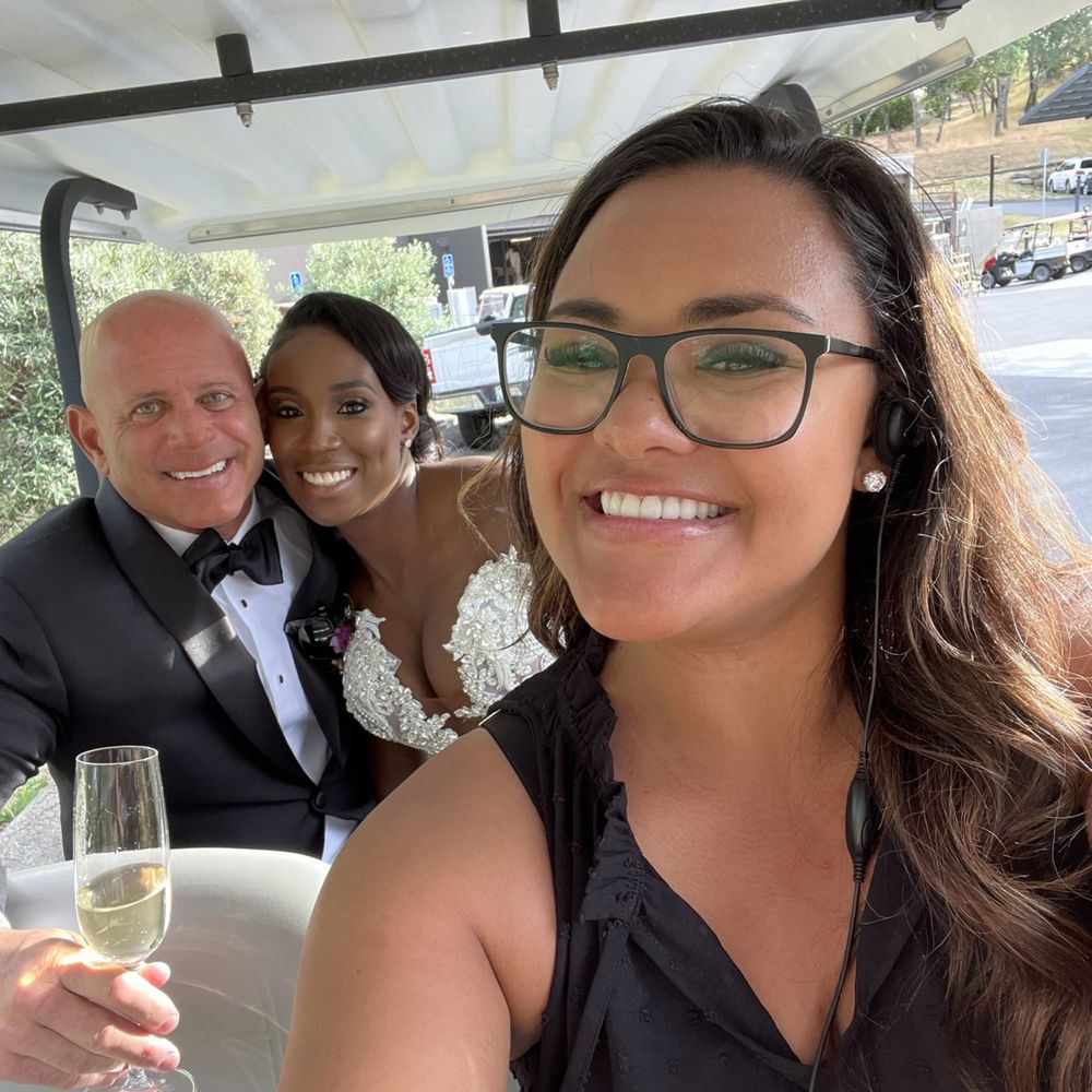 Cole Drake Events - Post wedding golf cart ride to reception with the best wedding planner EVER MaKela Allen of Cole Drake. - Wedding Planning Near Me - Napa, California Cole Drake Events - Post wedding golf cart ride to reception with the best wedding planner EVER MaKela Allen of Cole Drake. - Wedding Planning Near Me - Napa, California