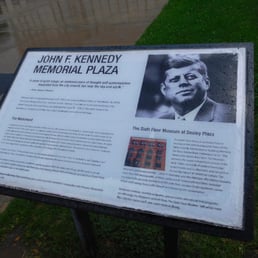 Sign with details on the JFK Memorial Plaza Sign with details on the JFK Memorial Plaza