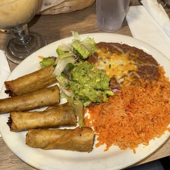 Max's Mexican Cuisine - Flauta, beans, and rice plate. - Mexican Near Me - Azusa, California