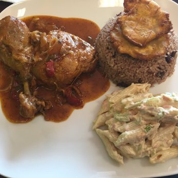 O'Deeny's Caribbean Restaurant - Curry Chicken with Congris, Tostones, and Macaroni Salad ... SO DELICIOUS - Caribbean Near Me - Florida City, Florida