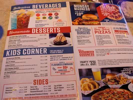 Menu photo 1 Bubba's 33 Peoria, AZ