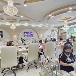 They have a lot of massage chairs and nail stations. These men and women work really hard.
