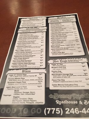 Moonlight Ranch Menu Moonlight Bunny Ranch Pricing