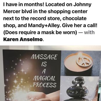 Massage by Karen Anselmo, LMT - Recent review on Facebook Wilmington Island page - Massage Therapy Near Me - Savannah, Georgia Massage by Karen Anselmo, LMT - Recent review on Facebook Wilmington Island page - Massage Therapy Near Me - Savannah, Georgia