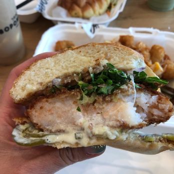 Bopomofo Cafe - Hearty  Honey Walnut Shrimp burger - Bubble Tea Near Me - Artesia, California