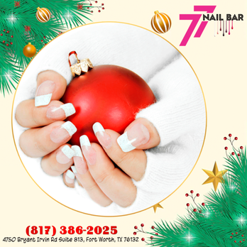 77 Nail Bar - Elevate your holiday elegance with classic french nails - the timeless choice for a chic and festive Christmas look! - Waxing Near Me - Forth Worth, Texas 77 Nail Bar - Elevate your holiday elegance with classic french nails - the timeless choice for a chic and festive Christmas look! - Waxing Near Me - Forth Worth, Texas