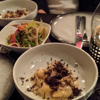 Alo Restaurant - Truffle ravioli and greens/salad - Bars Near Me - Toronto, Ontario Alo Restaurant - Truffle ravioli and greens/salad - Bars Near Me - Toronto, Ontario